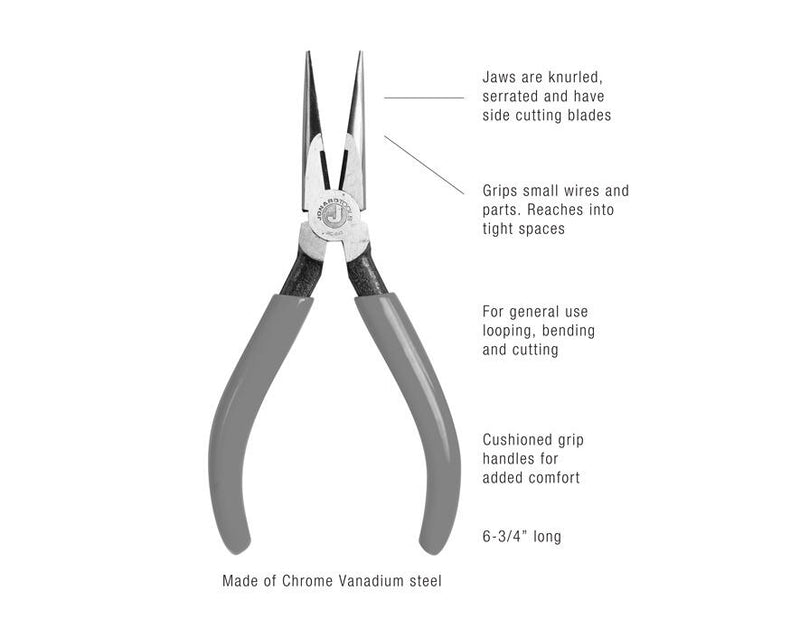 Jonard Tools JIC-842 Long Nose and Side Cutting Pliers