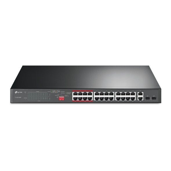 TP-Link TL-SL1226P 24-Port 10/100Mbps + 2-Port Gigabit Unmanaged PoE+ Switch