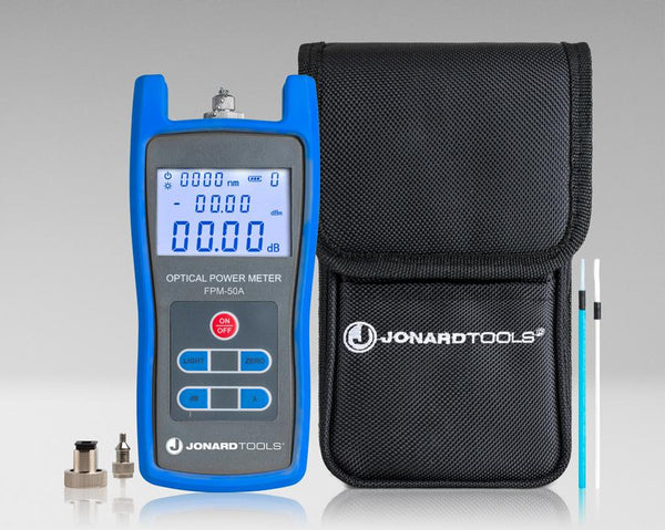 Fiber Optic Power Meter (-50 to +26 dBm) with FC/SC/LC Adapters