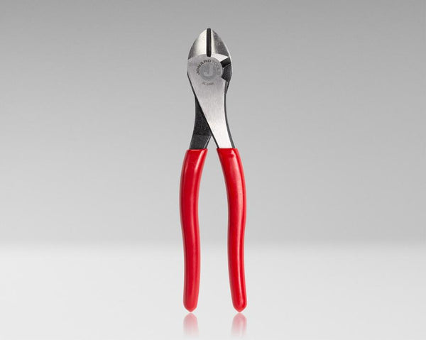 High Leverage Diagonal Cutting Pliers, Angled Head, 8"