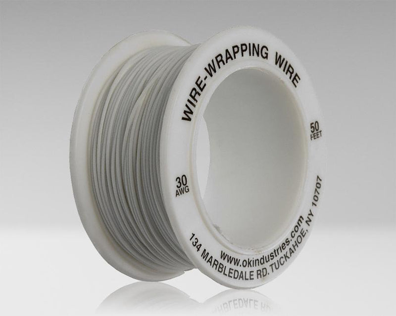 30 AWG KynarÂ® Wire, White, 50 ft