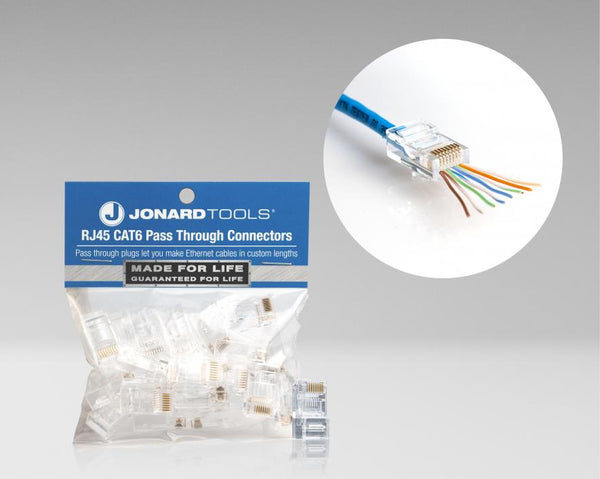 CAT6 RJ45 Pass-Through Connectors (Pack of 25)