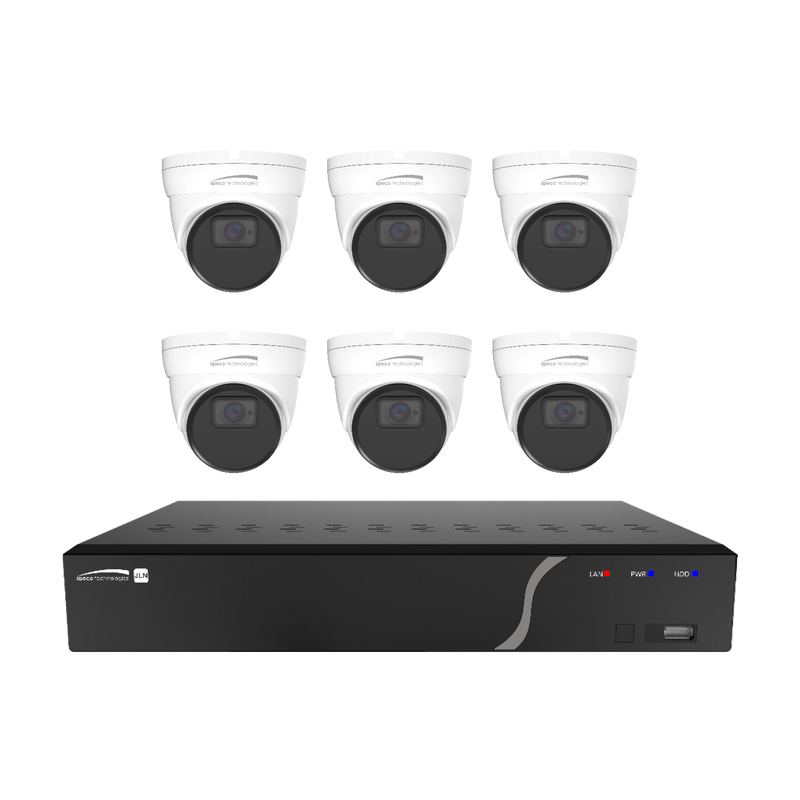 Speco ZIPN8T2 8 Channel Analytic Surveillance Kit with 5MP IP Cameras, NDAA Compliant