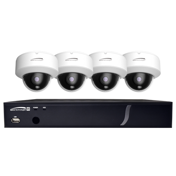 Speco ZIPT84D2 8CH HD-TVI DVR, 1080p, 120fps, 2TB w/ 4 Outdoor IR Dome Cameras